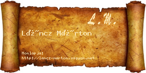 Láncz Márton névjegykártya