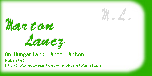 marton lancz business card