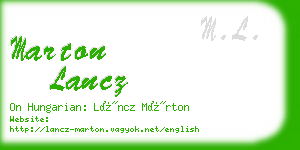 marton lancz business card